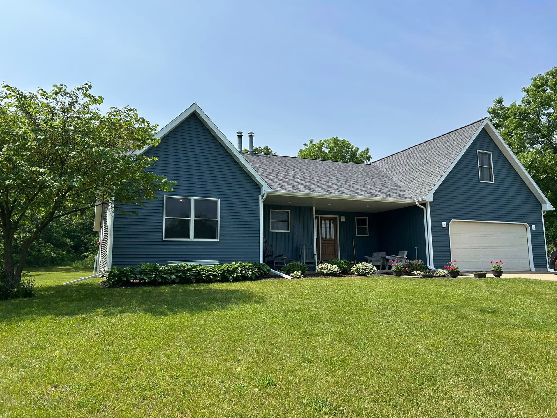 Home exterior after renovation by Valley Roofing