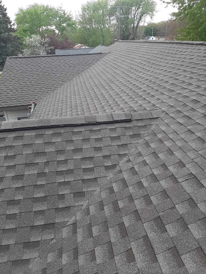 Roof detail showing expert flashing and trim work