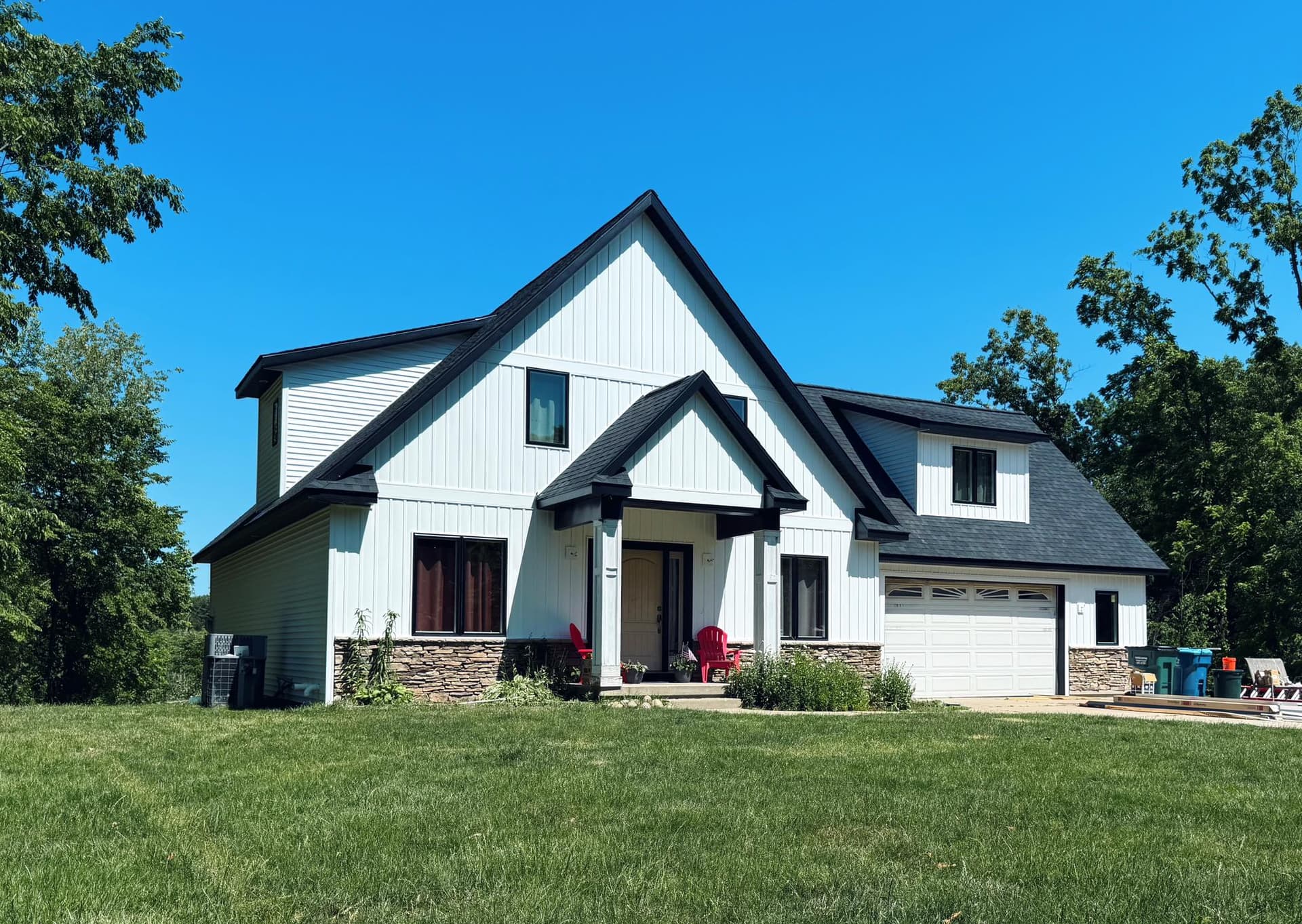 Fresh siding installation showing full house exterior